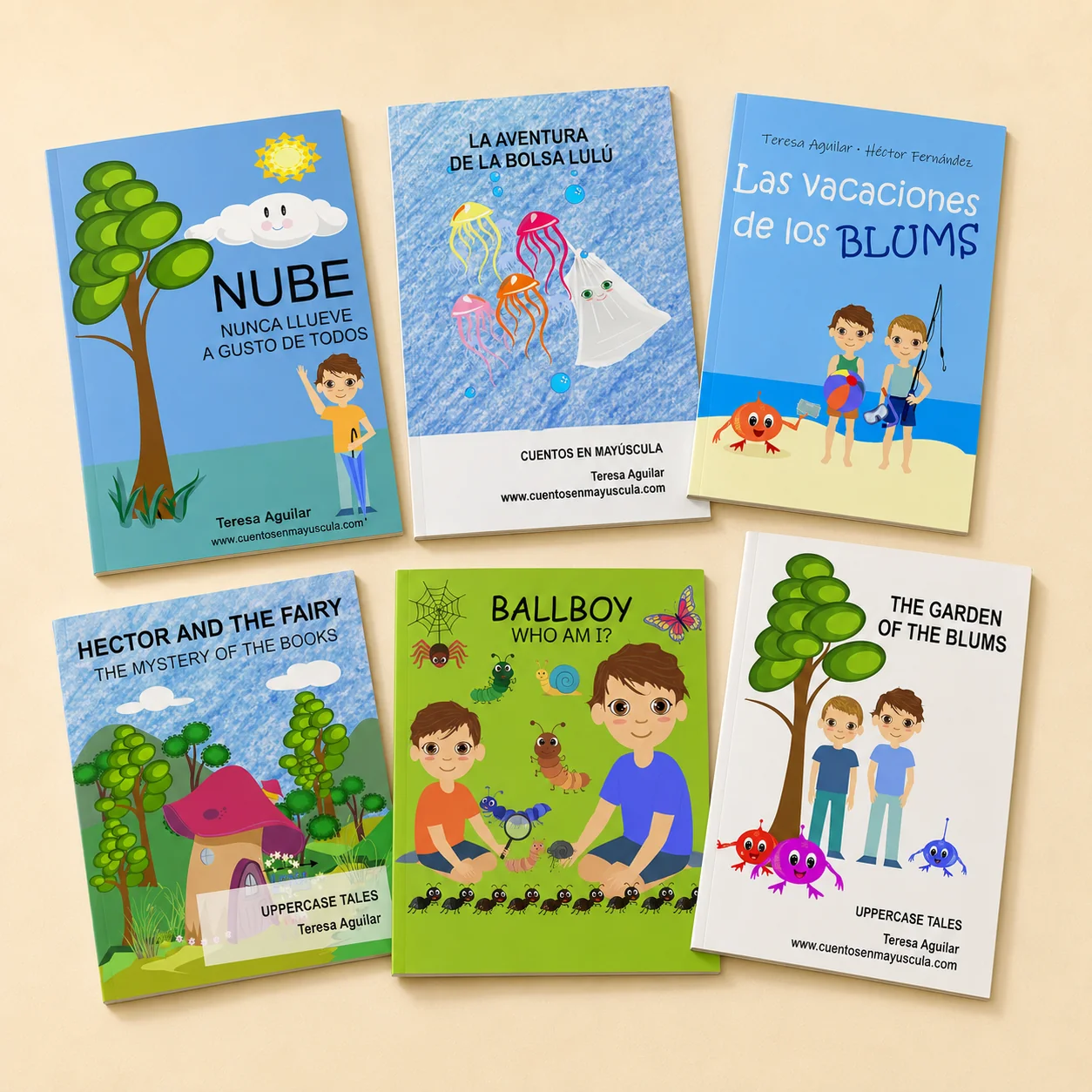 A selection of children’s books from Teresa Aguilar’s catalogue.
